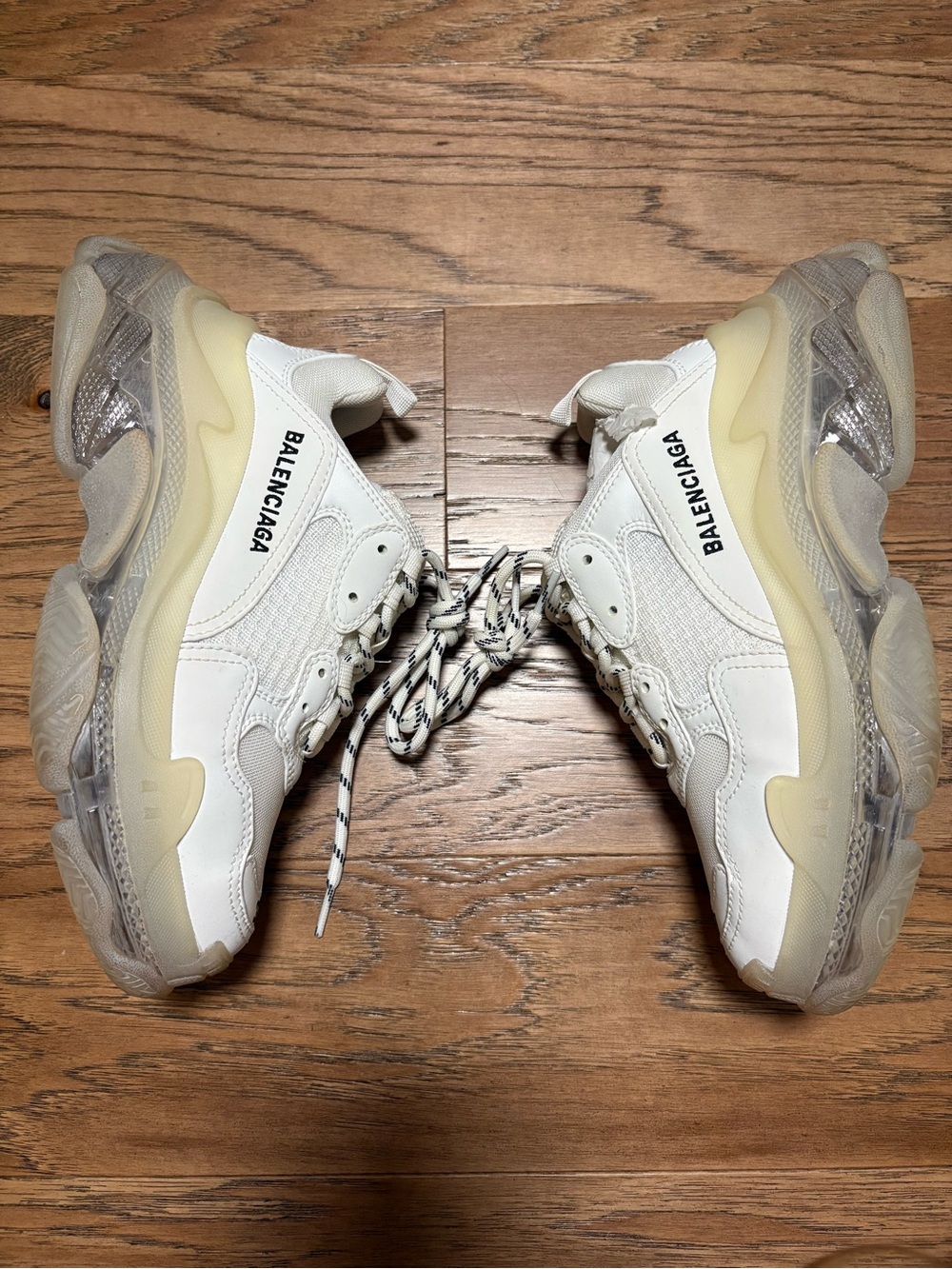 Balenciaga Triple S Sneakers in White/Cream